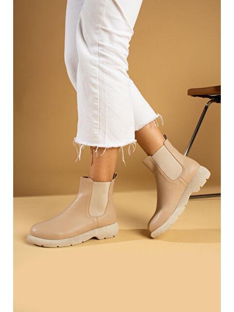 Pembe Potin Termo Taban Sıcak Astar Lastikli Kadın Bot & Bootie 60-1013-23Cilt - S000119043-26411