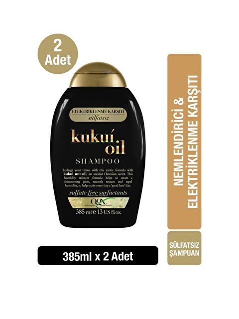 OGX Nemlendirici & Elektriklenme Karşıtı Kukui Oil Sülfatsız Şampuan 385 mlx2 - S000226625-10231
