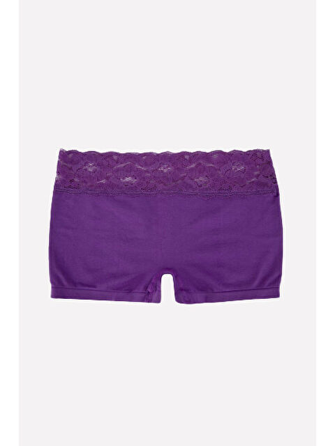NBB Mor Dikişsiz Ağlı Dantelli Şort Külot