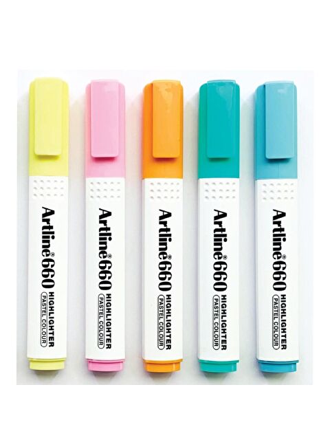 Artline 660 Fosforlu Kalem Kesik Uç Pastel 5 Li Set - S000265851-27074