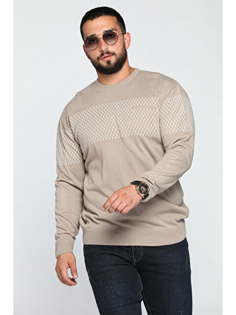 Mishar İtalia Erkek Bisiklet Yaka Desenli Triko Kazak - S000300771-19928