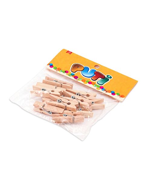 Puti Naturel Ahşap Mandal Küçük Boy 24 lü Paket (KOD : 4674) - S000379874-19928