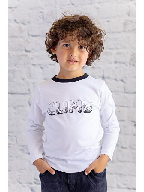 ZEYLAND Erkek Çocuk Baskılı Tişört - Beyaz - S000316410-20063