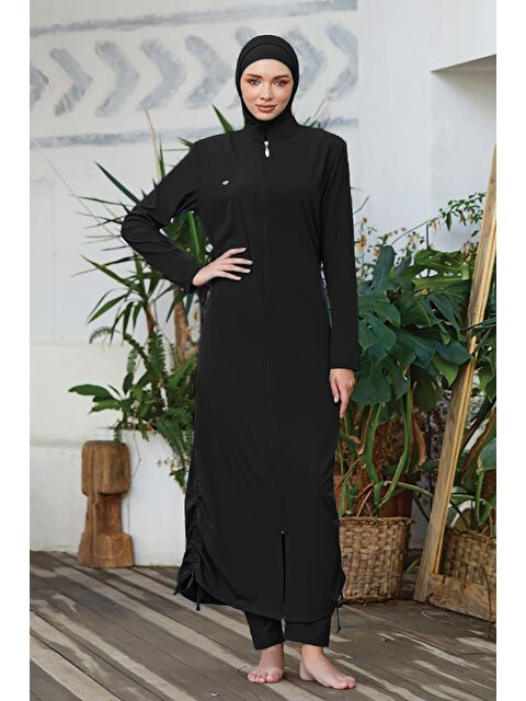 Adasea Uzun Tam Boy Tam Kapalı Tesettür Mayo Wınta 4065 Siyah - S000140506-19351