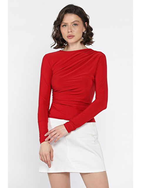 Gülseli Kadın Bel Ve Omuz Drapeli Bluz - S000379886-20045