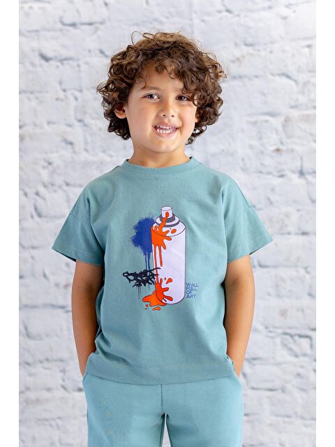 ZEYLAND Erkek Çocuk Baskılı Tişört - Mint - S000316412-1180