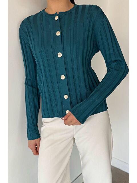 Gülseli Kadın Düğme Detaylı Triko Hırka (m-l-xl Uyumludur) - S000469778-20019