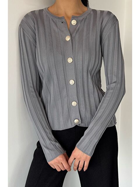 Gülseli Kadın Düğme Detaylı Triko Hırka (m-l-xl Uyumludur) - S000469778-20600