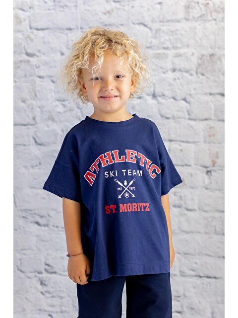 ZEYLAND Erkek Çocuk Baskılı Tişört - Lacivert - S000316414-21164