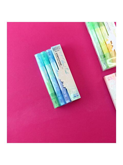 Bam Hediyelik Eşya Pastel Tonlu Çift Uçlu Fosforlu Kalem Seti – 3'lü - S000490521-17234