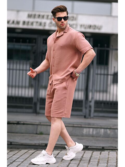 Madmext Kahverengi Basic Erkek Şort %100 Pamuk Takımı 5940 - S000139754-19413