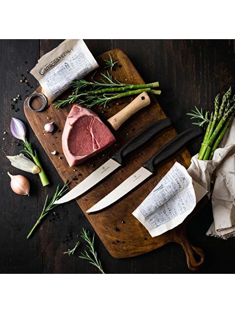 Victorinox 2'li Biftek Bıçak Seti - Siyah - S000378570-19351