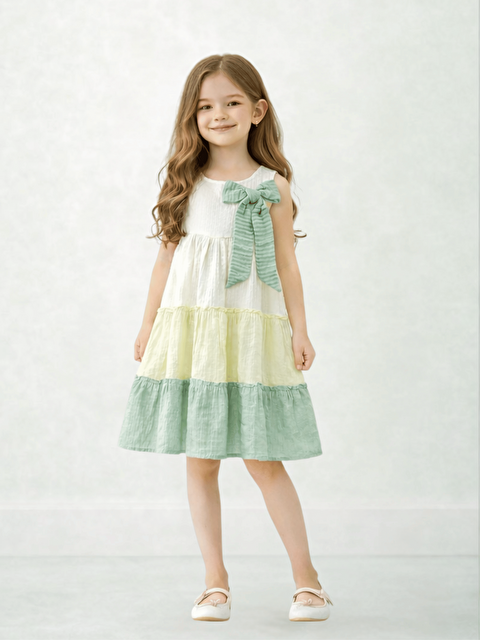 Luggi Baby Bisiklet Yaka Kız Çocuk Elbise