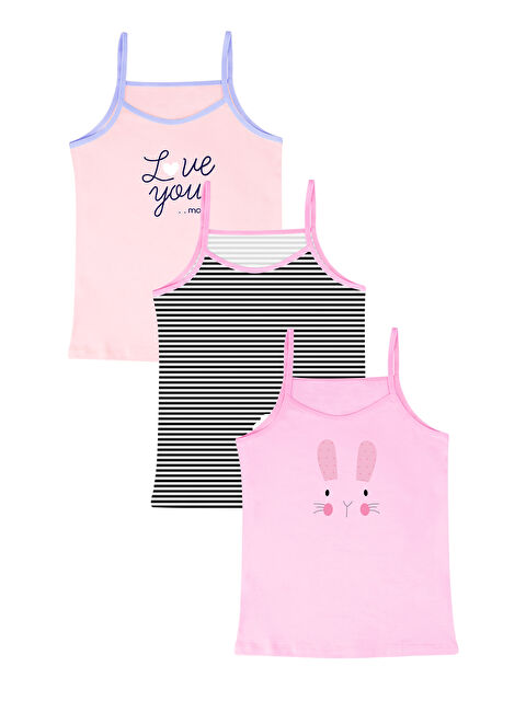 Domikids Kız Çocuk Pamuklu Atlet 3'lü Paket - S000281996-37397