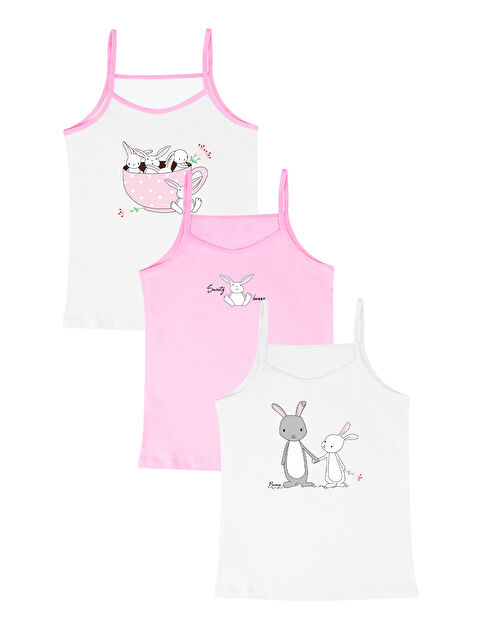 Domikids Kız Çocuk Pamuklu Atlet 3'lü Paket - S000281996-19965