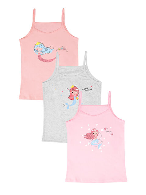 Domikids Kız Çocuk Pamuklu Atlet 3'lü Paket - S000281996-2319