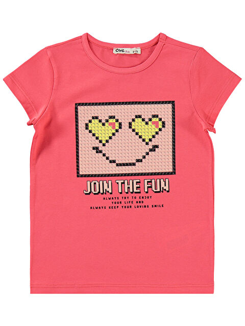 Civil Girls Kız Çocuk Tişört 6-9 Yaş Sardunya Pembesi