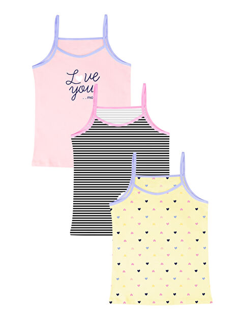 Domikids Kız Çocuk Pamuklu Atlet 3'lü Paket - S000281996-2526