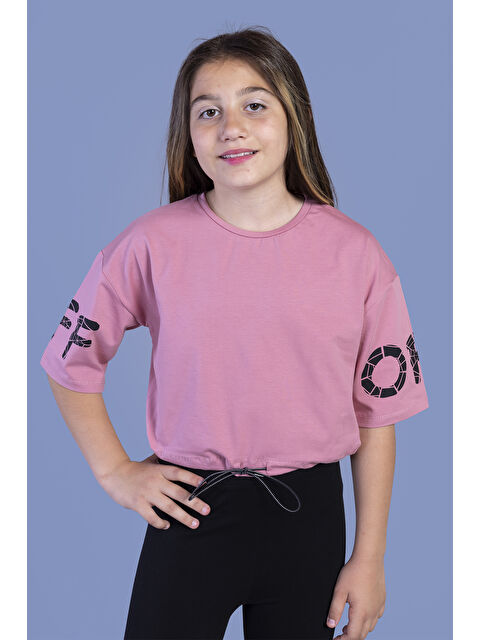 Toontoykids Kız Çocuk Baskılı Crop Tişört - S000359752-20028