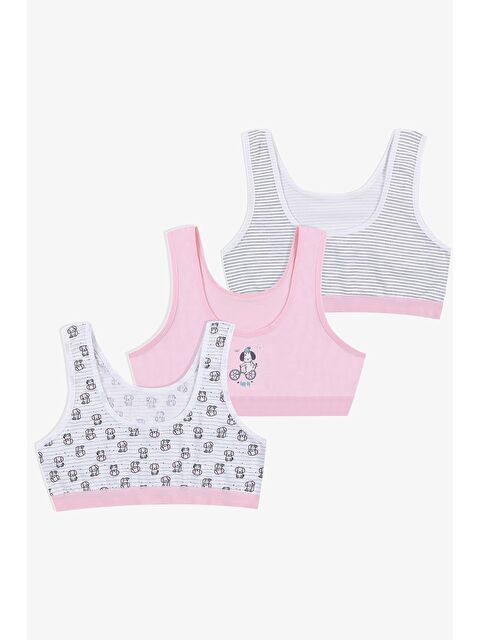 Koza İç Giyim Kız Çocuk 3'lü Kalın Askılı Yarım Atlet - S000254804-37390