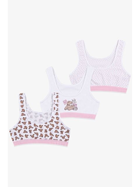 Koza İç Giyim Kız Çocuk 3'lü Kalın Askılı Yarım Atlet - S000254804-37402