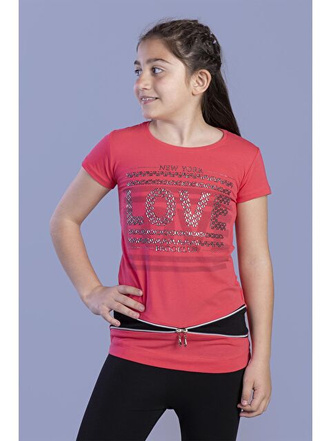 Toontoykids Kız Çocuk Tişört Love Varak Baskı - S000251002-20048