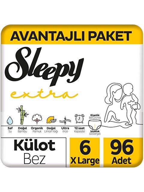 Sleepy Extra Günlük Aktivite Avantajlı Paket Külot Bez 6 Numara Xlarge 96 Adet - S000126391-20063