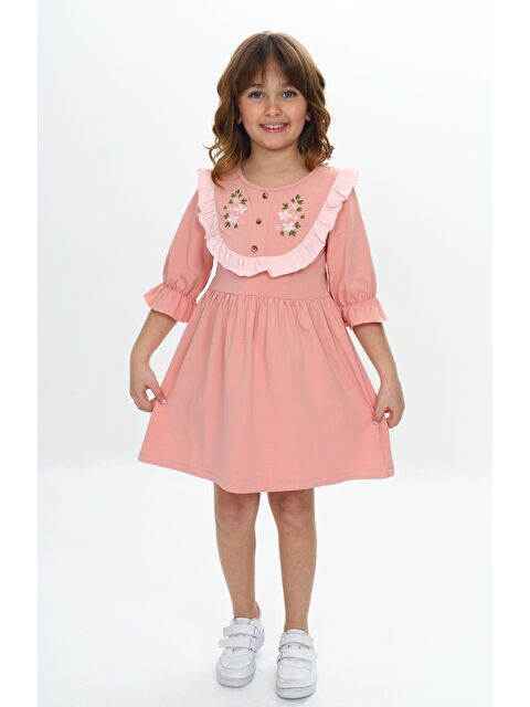 Toontoykids Kız Çocuk Nakış Desenli Elbise - S000364466-19963
