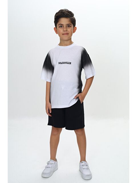 Toontoykids Erkek Çocuk Garni Detaylı Playtıme Baskılı Şortlu Takım - S000367359-19351