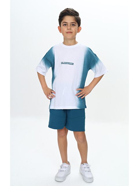 Toontoykids Erkek Çocuk Garni Detaylı Playtıme Baskılı Şortlu Takım - S000367359-37399