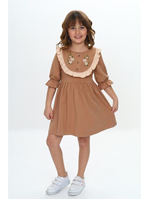 Toontoykids Kız Çocuk Nakış Desenli Elbise - S000364466-19413