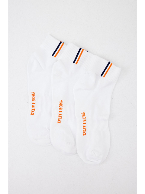 Katia And Bony 3'Lü Paket Golf Unisex Step Patik Çorap Beyaz/Beyaz/Beyaz - S000156275-20063