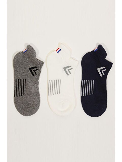 Katia And Bony 3'Lü Paket Golf Unisex Step Çorap Beyaz/Lacivert/Gri - S000156276-63