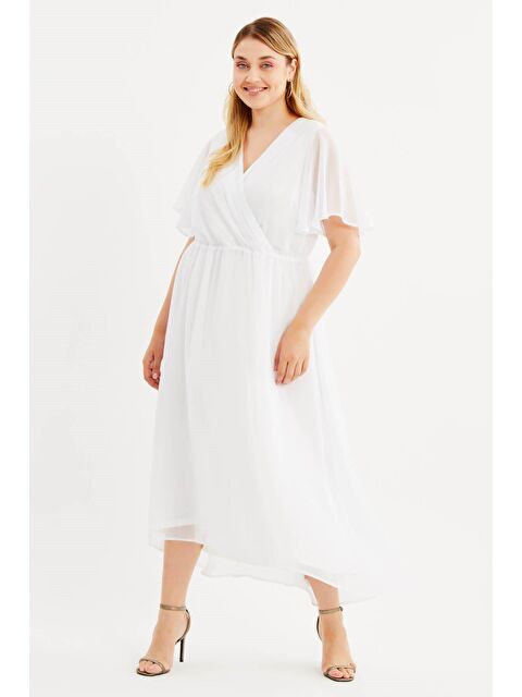 Mylinemoda Anvelop Pelerin Kol Şifon Elbise - S000242511-20063