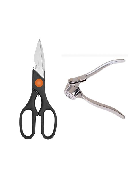 Kitchen Design Lab Mutfak Makası Siyah ve Paslanmaz Çelik Sarımsak Ezici - S000437300-24196