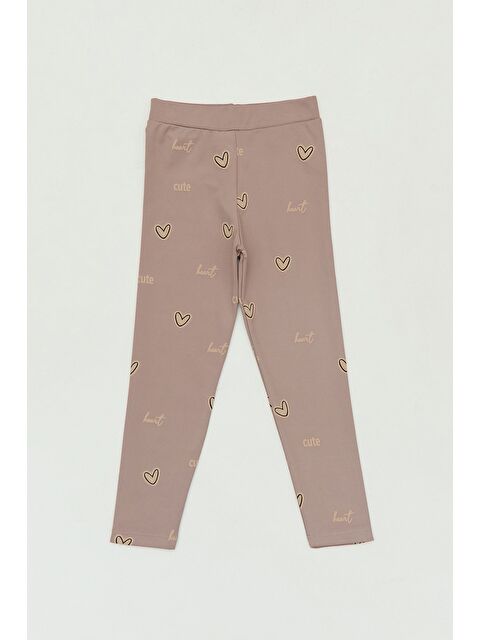 Fullamoda Kalp Baskılı Kız Çocuk Tayt - S000324180-19413