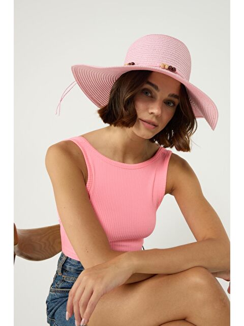 C&City Hasır Plaj Şapkası Y8206 Pembe - S000216617-20024
