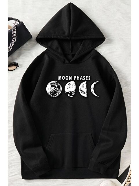 uyguntarz Unisex Moon Phases Baskılı Sweatshirt - S000268838-19351