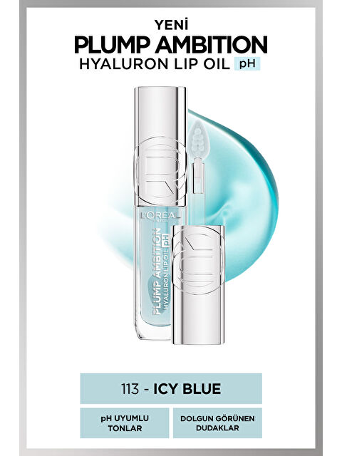 L'Oreal Paris L'Oréal Paris Plump Ambition Hyaluron Lip Oil pH Dudak Parlatıcısı - 113 Icy Blue - S000505577-26865