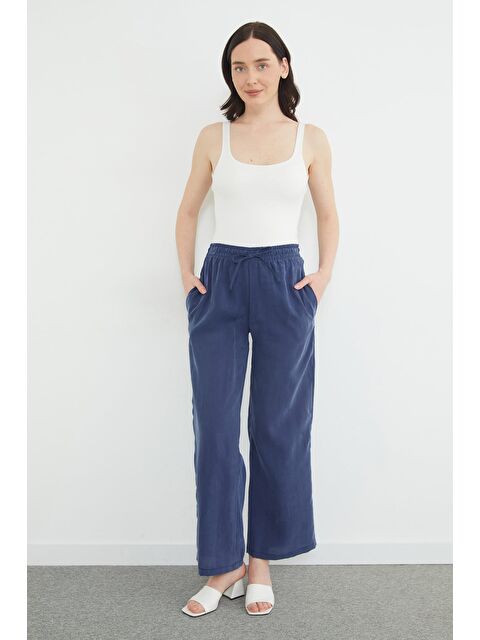 Fullamoda Beli Lastikli Cepli Palazzo Pantolon