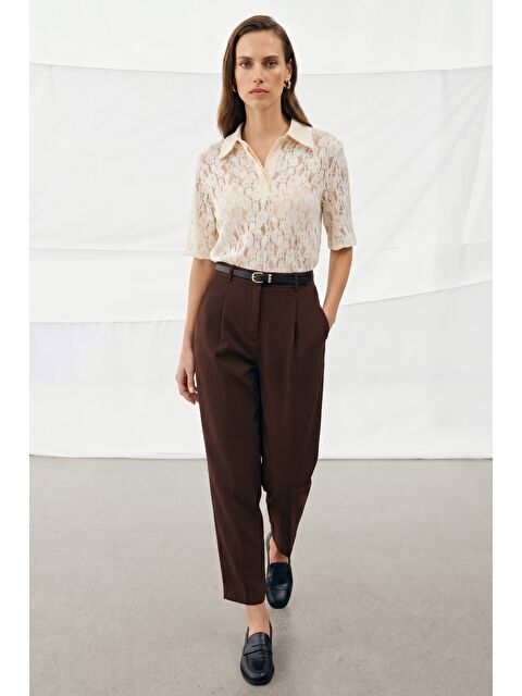 SATEEN Talia Havuç Pantolon - Kahve