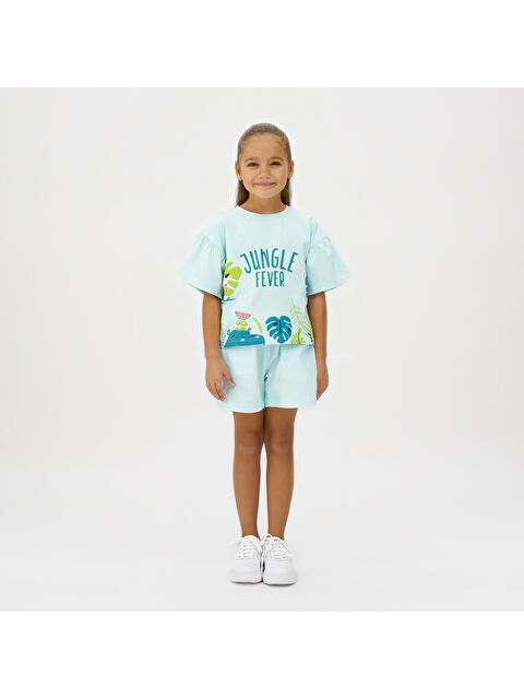 Panço Kız Çocuk Kısa Kollu Baskılı Tişört - S000270047-1180