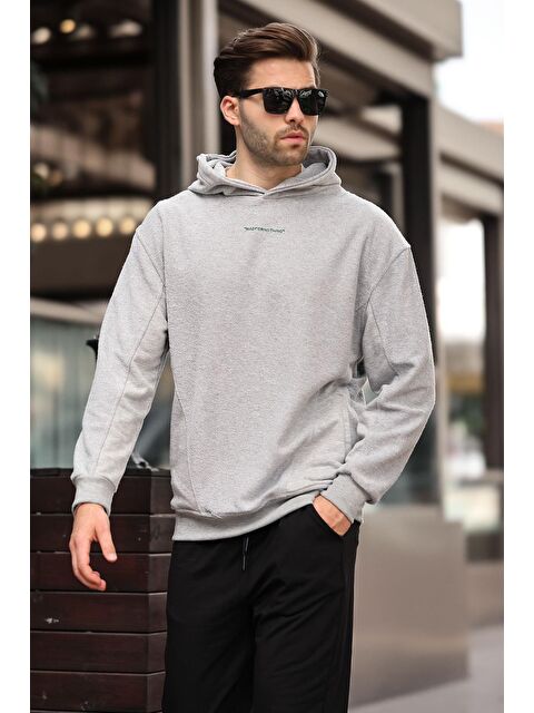 Madmext Grimelanj Kapüşonlu Cep Detaylı Nakışlı  Erkek Hoodie - S000240597-74