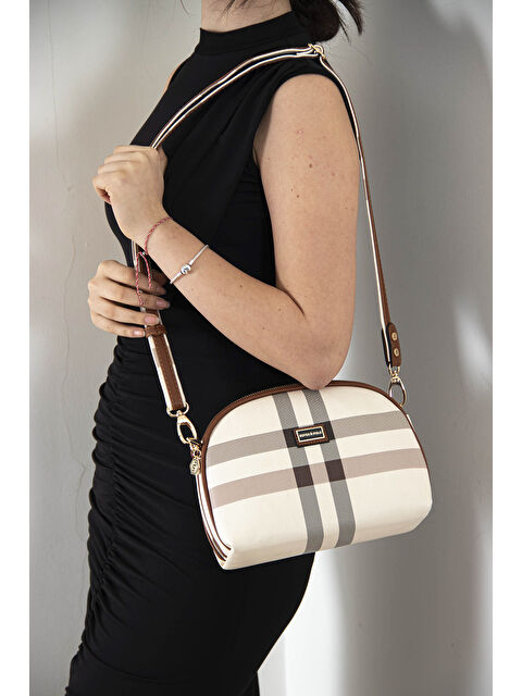 Silver Polo Kadın Çapraz Çanta 765-36711 ÇAPRAZ BAYAN ÇANTASI MK48 KREM-MAT TABA - S000516041-14955