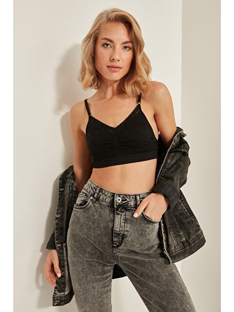 C&City C14035 Dikişsiz Agraflı Toparlayıcı Sütyen Siyah - S000222038-19351