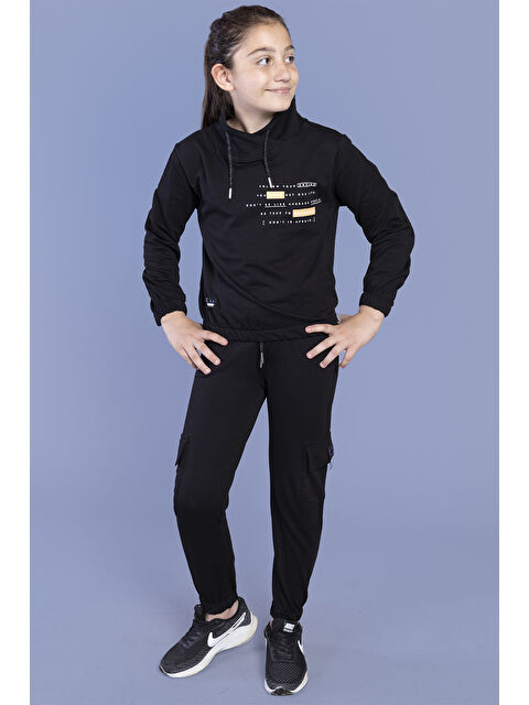 Toontoykids Kız Çocuk Baskılı Balıkçı Yaka Eşofman Takımı - S000418981-19351