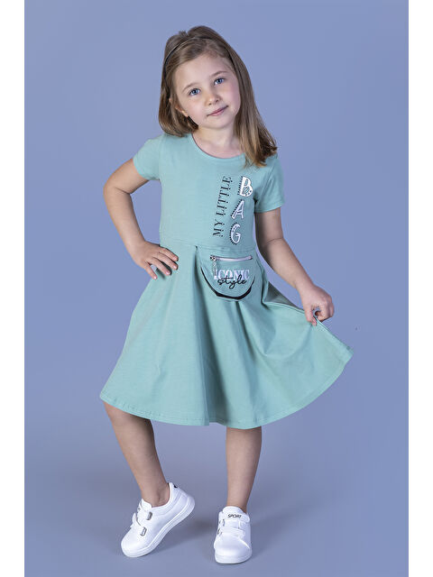 Toontoykids Kız Çocuk Baskılı Çanta Detaylı Elbise - S000268127-18194
