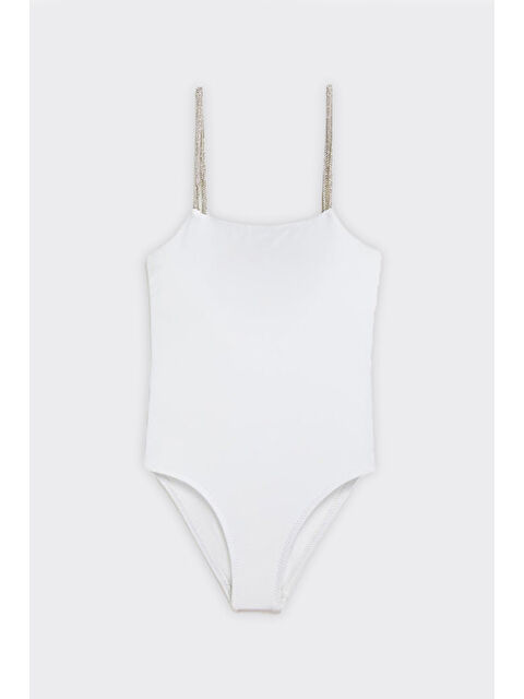 Panço Moeva Kız Çocuk İp Askılı Beyaz Mayo - S000527294-20063