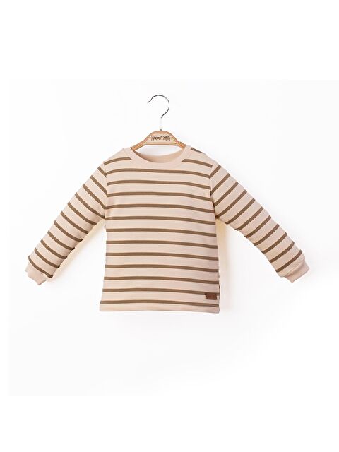 Yami Mia Çizgili Nakışlı Çocuk Sweatshirt - S000145009-19413