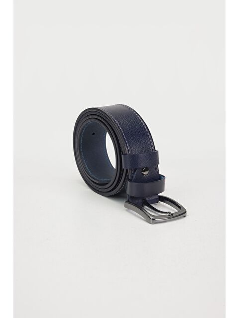 TUDORS Erkek Deri Lacivert Kemer